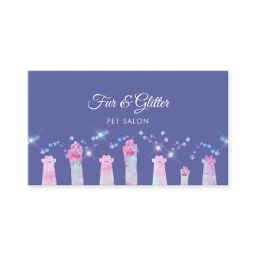 fabulous furry paws and faux glitter business card fabulous furry paws and faux glitter business card