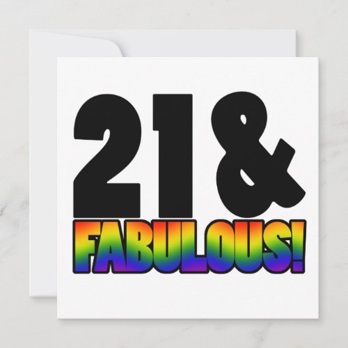 Fabulous Gay 21st Birthday Invitation