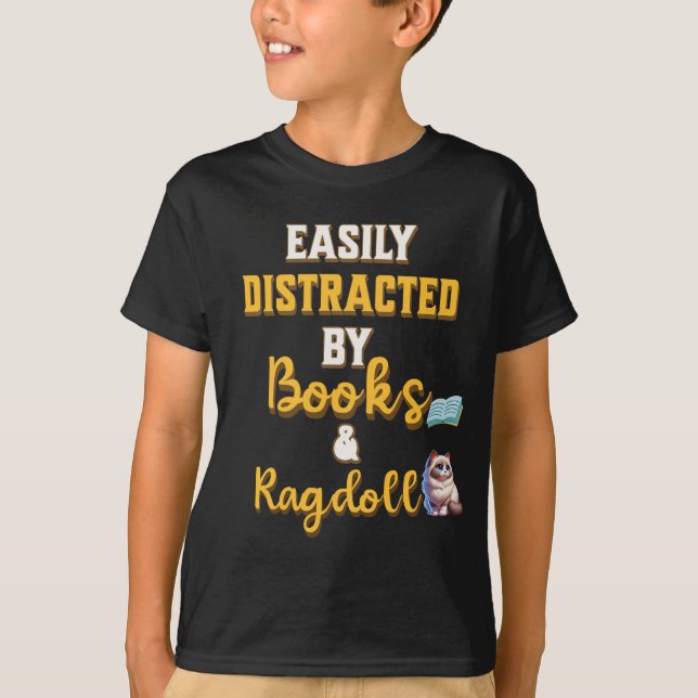Fabulous gift for those who love books and cats T-Shirt (Front)