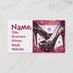 Fabulous Glamourous Pink Purple High Heels Stars Business Card
