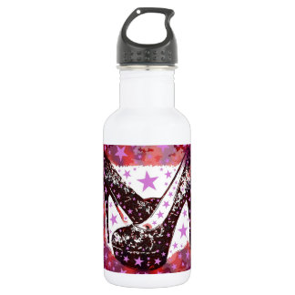 Fabulous Glamourous Pink Purple High Heels Stars Stainless Steel Water Bottle
