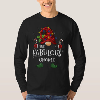 Fabulous Gnome Buffalo Plaid Christmas Tree Light T-Shirt