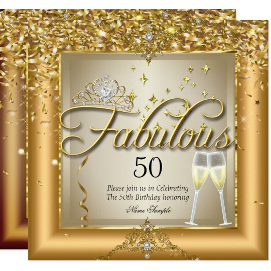 Fabulous Gold Champagne Birthday Party Invitation | Zazzle.com