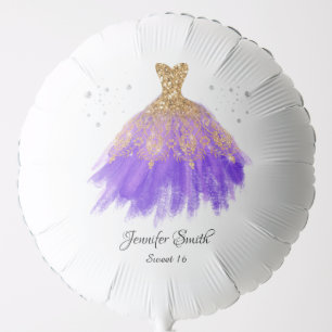 FAbulous Gold glitters Purple dress sweet sixteen Balloon