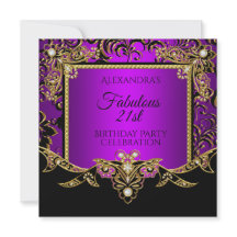 Fabulous Gold Purple Black 21st Birthday Party