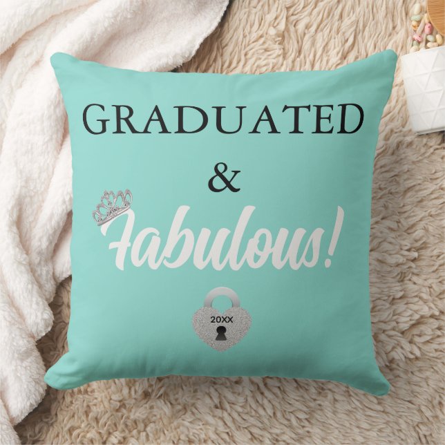 Fabulous & Graduated Celebration Tiara Party Decor Throw Pillow (Blanket)