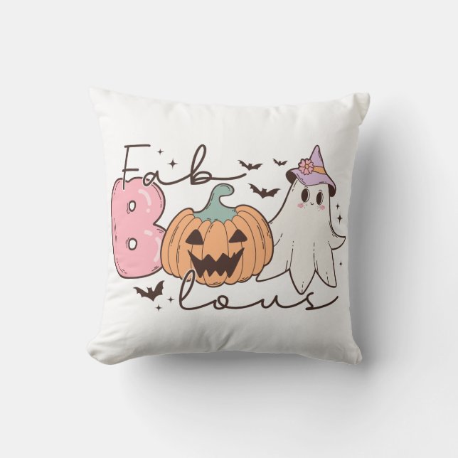 Fabulous Halloween Throw Pillow (Front)