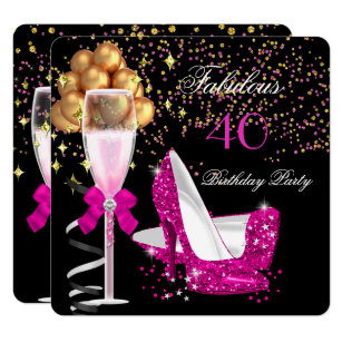 pink and black invitations