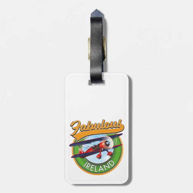 fabulous Ireland travel patch. Luggage Tag (Back Vertical)
