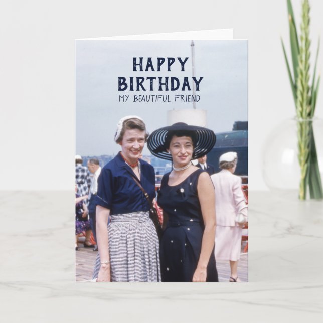 Fabulous Lady Friends Retro Birthday Friendship Card (Front)