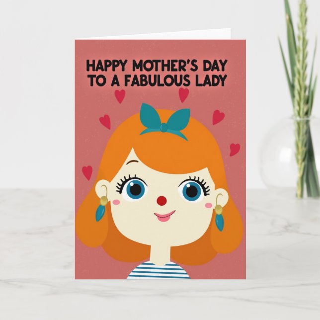 Fabulous Lady Mothers Day Art Card (Front)