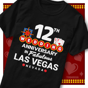 Fabulous Las Vegas 12th Anniversary Wedding Couple T-Shirt