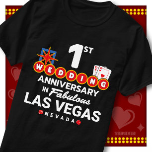 Fabulous Las Vegas 1st Anniversary Wedding Couple T-Shirt