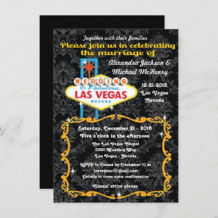 Fabulous Las Vegas Damask Wedding Invitations