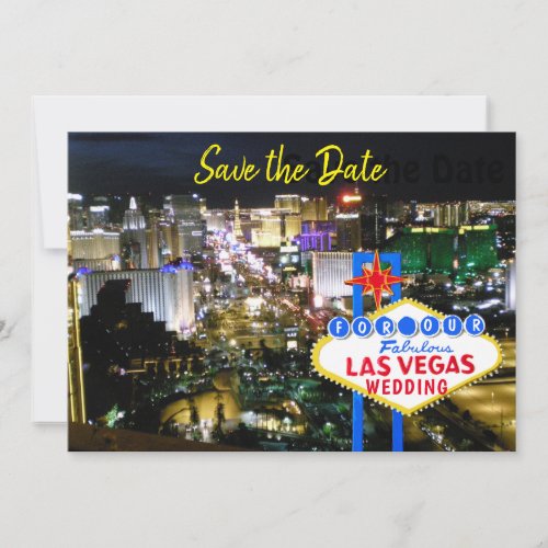 Fabulous Las Vegas Save the Date photo Invitation