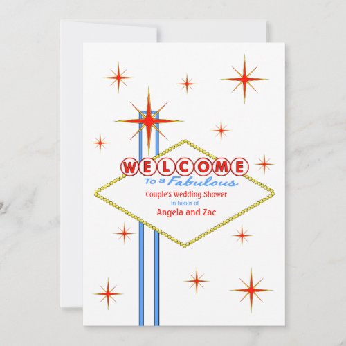 Fabulous Las Vegas Sign Wedding Shower Invitation