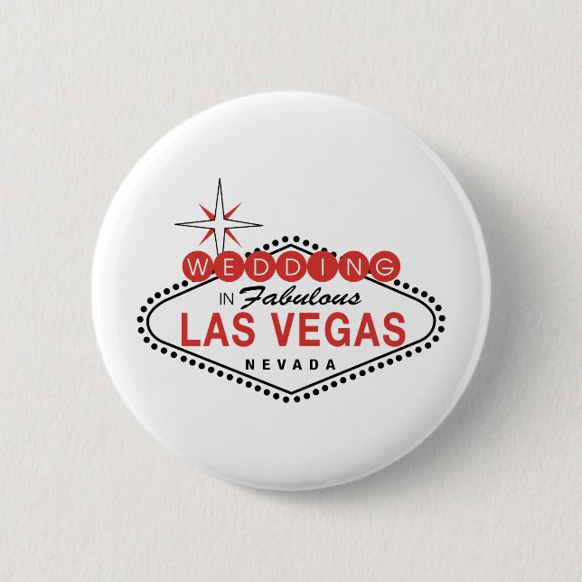 Fabulous Las Vegas Wedding Template Customizable Button (Front)