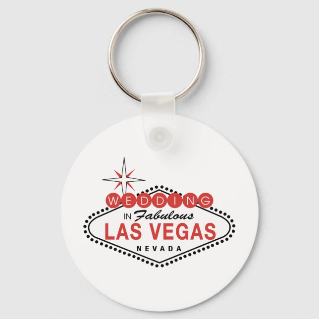Fabulous Las Vegas Wedding Template Customizable Keychain (Front)