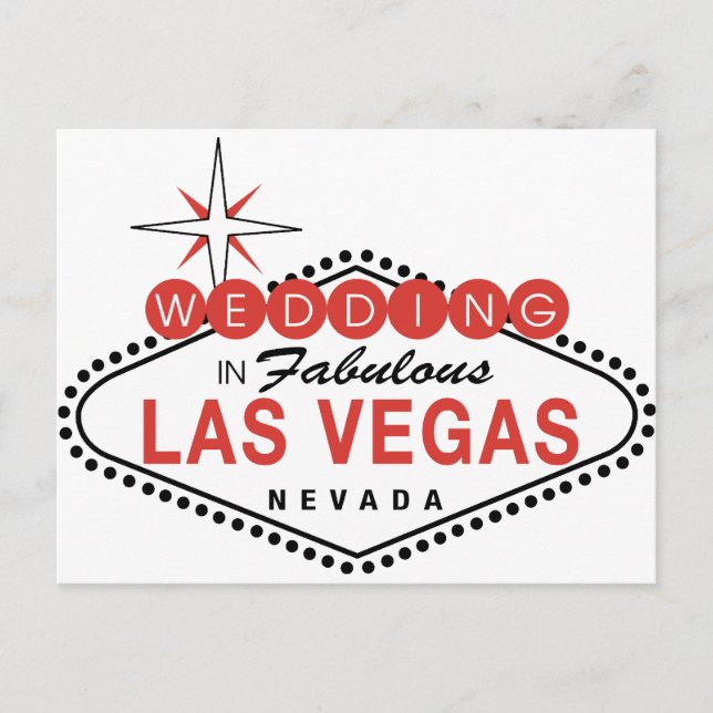 Fabulous Las Vegas Wedding Template Customizable Postcard (Front)