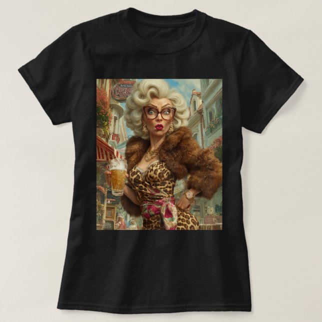 Fabulous Leopard Lady Attitude T-Shirt (Design Front)