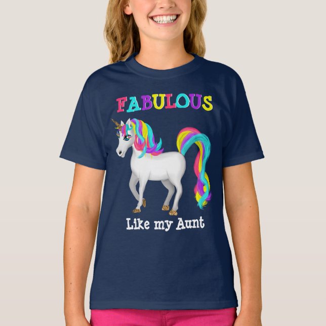 Fabulous Like My Aunt Magical Unicorn T-Shirt (Front)