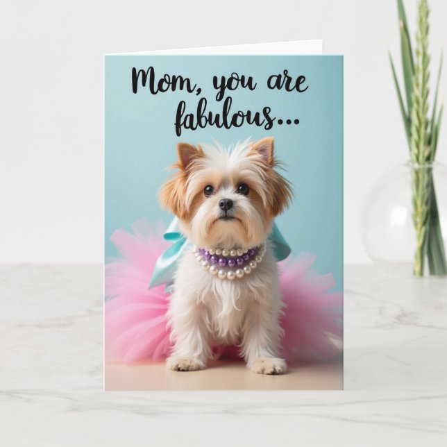 Fabulous Mom Dog Portrait Card (Front)