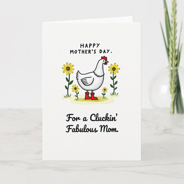 Fabulous Mom Fowl Illustration Card (Front)