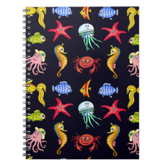 Fabulous nautical pattern with a fun orange sea ho notebook