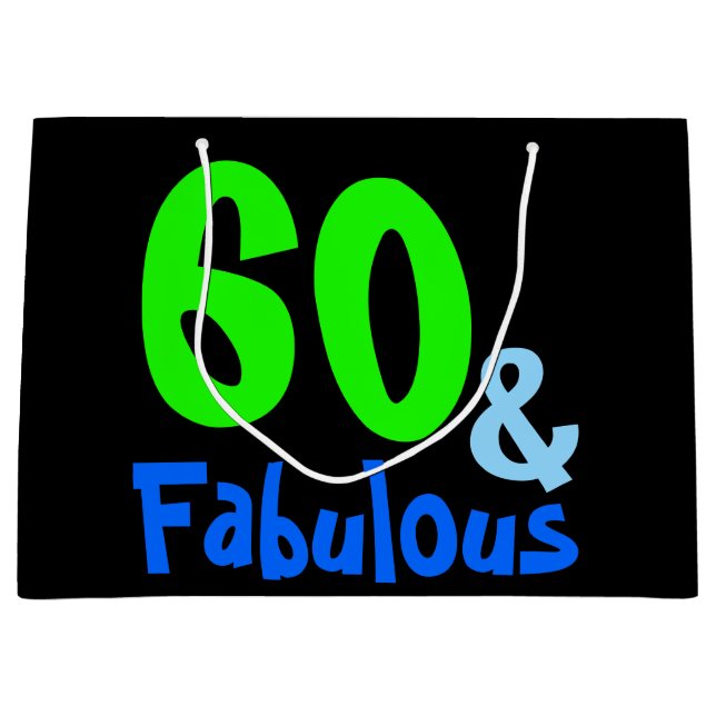 Fabulous Neon Birthday Large Gift Bag (Front)