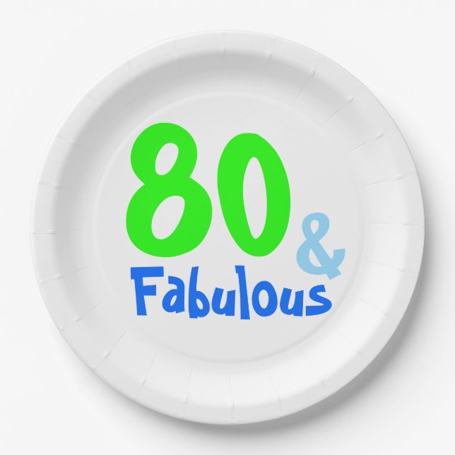 Fabulous Neon Birthday Paper Plates (Front)