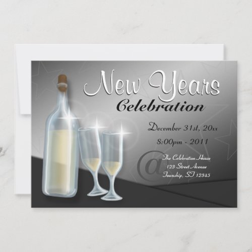 Fabulous New Years Champagne Invitations