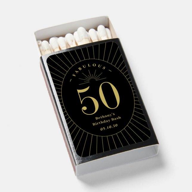 Fabulous Number Birthday Party Wedding Anniversary Matchboxes (Front Open)