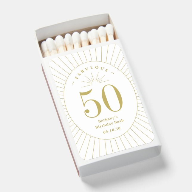 Fabulous Number Birthday Party Wedding Anniversary Matchboxes (Front Open)