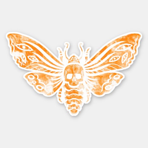 Fabulous Orange Deaths Head Moth Sticker