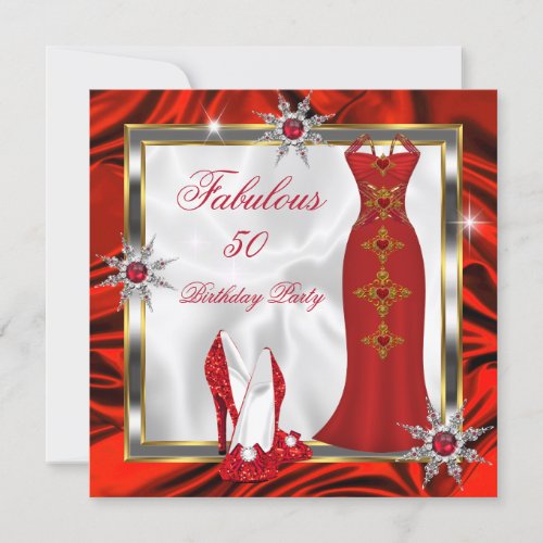 Fabulous Party Red Silver Dress Heels H8 Invitation