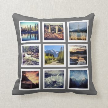 Fabulous Photography 18 Pics Instagram Grid Throw Pillow by PartyHearty at Zazzle