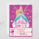 Fabulous, Pink doll birthday party Invitation