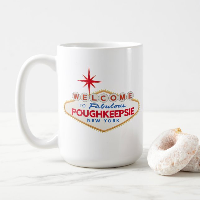 Fabulous Poughkeepsie New York Coffee Mug (With Donut)