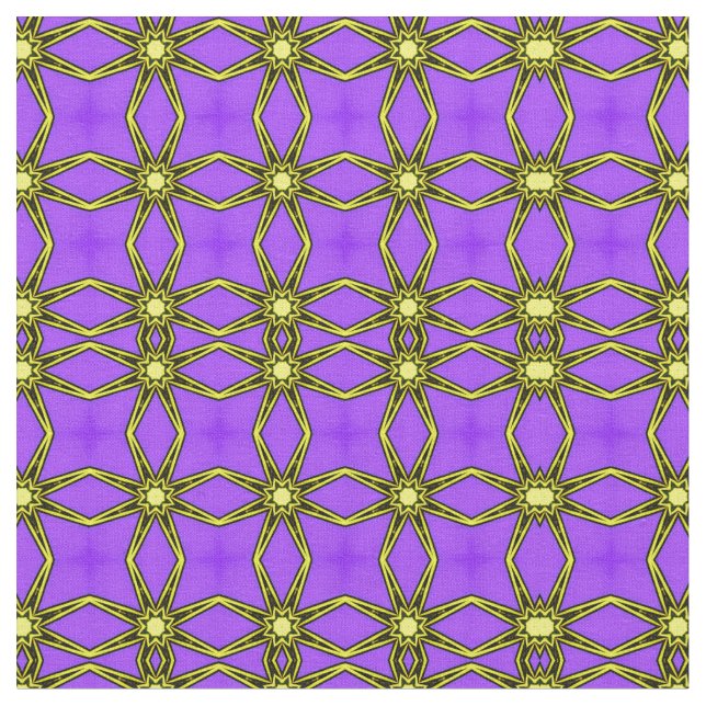 Fabulous purple and yellow pattern fabric (Close Up)