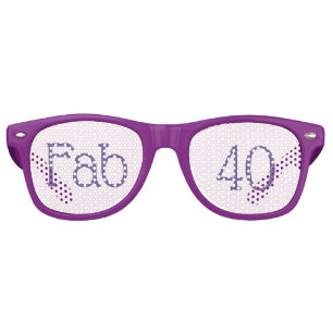 Fabulous Purple Fab 40 40th birthday Retro Sunglasses