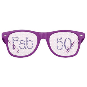 Fabulous Purple Fab 50 50th birthday Retro Sunglasses