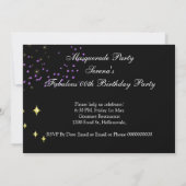 Fabulous Purple Gold Black Masquerade Party 3 Invitation (Back)