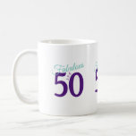 Fabulous Purple Teal Simple Modern 50th Birthday Coffee Mug<br><div class="desc">Sipping some Fabulous in a fun way for your 50th birthday.
Simple Modern design with Purple and Teal typography.</div>