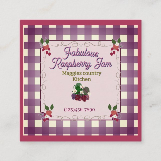 fabulous raspberry  jam LABEL Enclosure Card (Front)