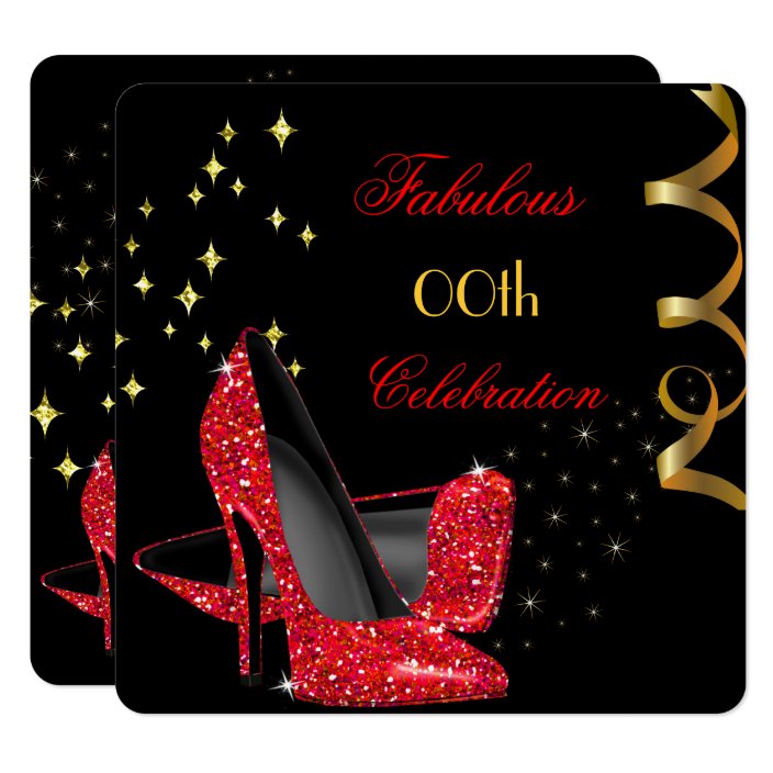 red glitter high heels