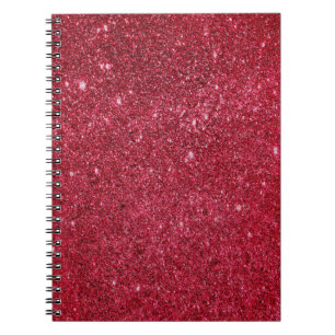 Fabulous red glitter texture notebook