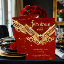 Fabulous Red Gold Diamonds Elegant Birthday Party