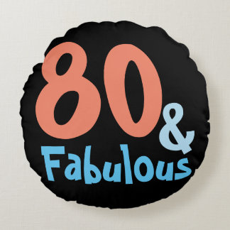 Fabulous Retro Birthday Round Pillow