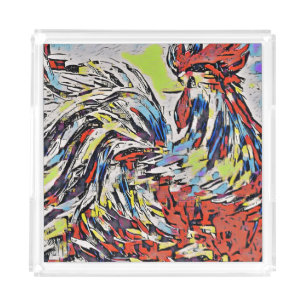 Fabulous Rooster Acrylic Tray
