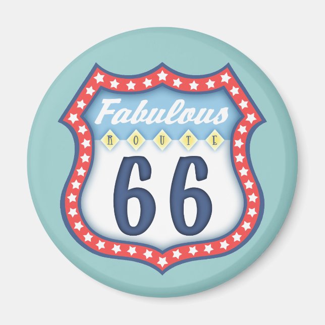 Fabulous Route 66 Magnet (Front)